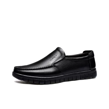 HUANAI Dress Shoes Men Low Top Black