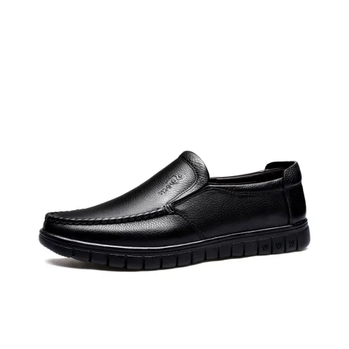 HUANAI Dress Shoes Men Low Top Black