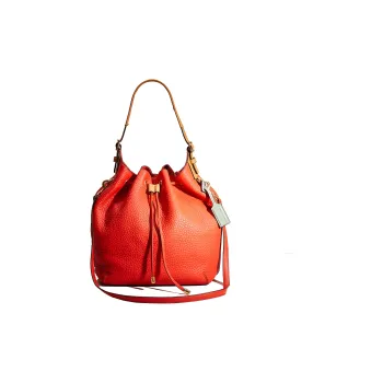 COACH Legacy Leather Bucket Bag Handbag Shoulder Bag Large Size Women's Vermilion