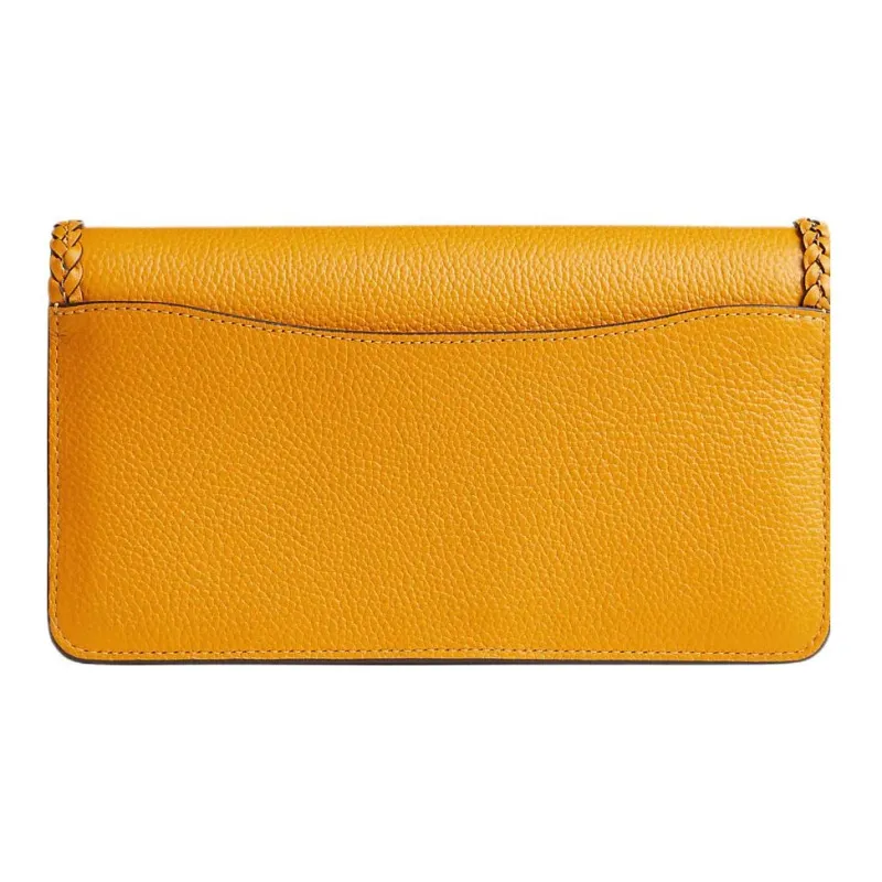 COACH Tabby Leather With Calfskin Messenger Bag, One Shoulder Clutch Trumpets Women's Orange-2