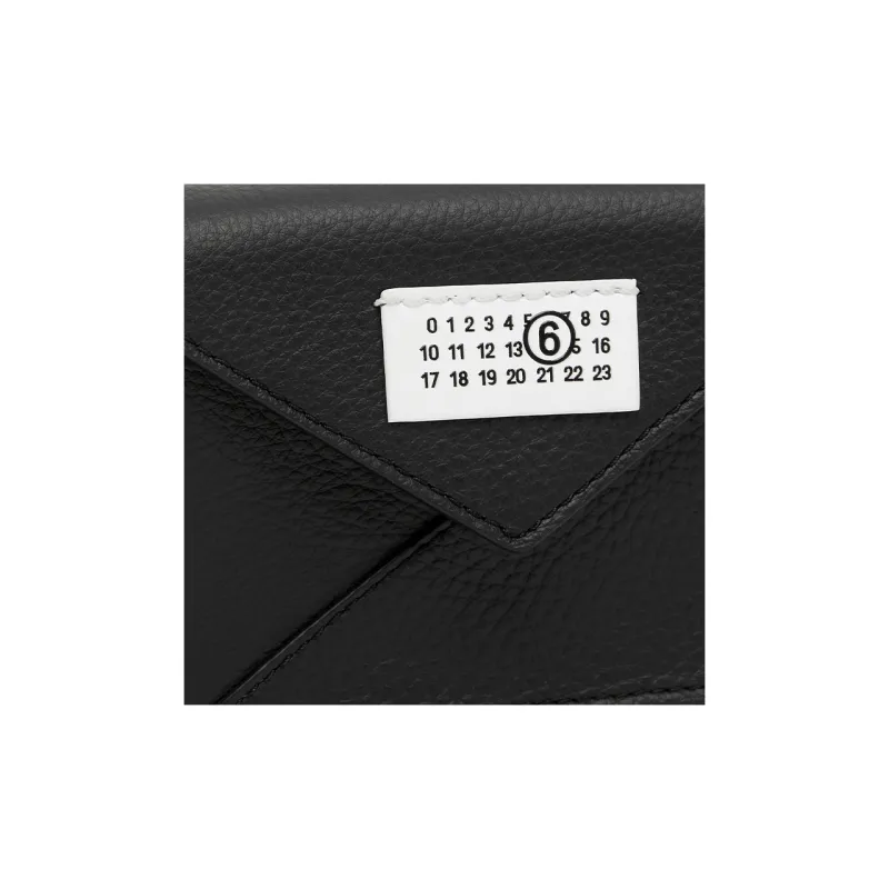 MM6 Maison Margiela Grain Leather Shoulder Bag, Crossbody Bag Mini Women's Black-3