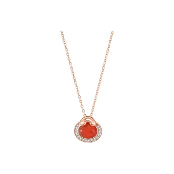 Asia Star S925 Silver Onyx Necklaces Women's