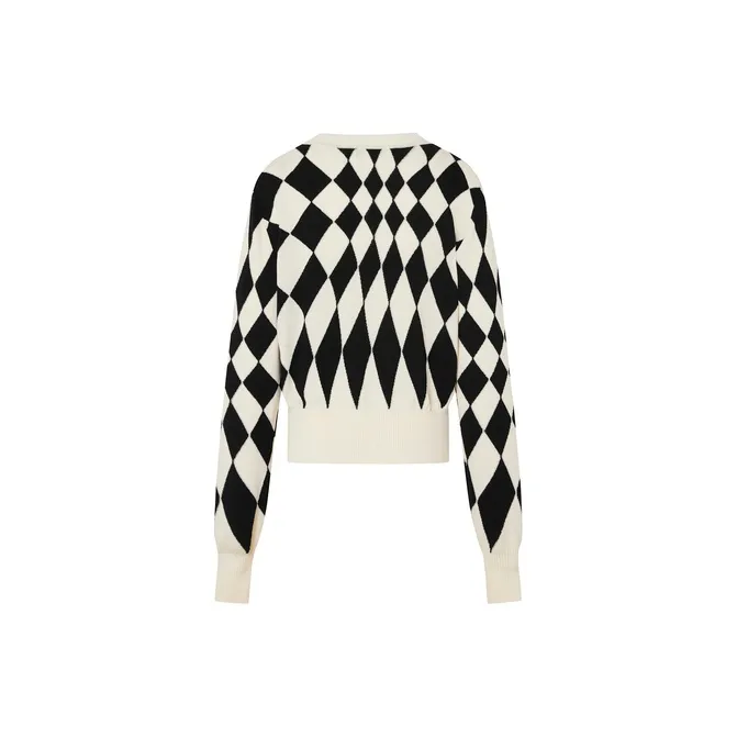 MO&CO Knitwear Women's Black White Plaid-1