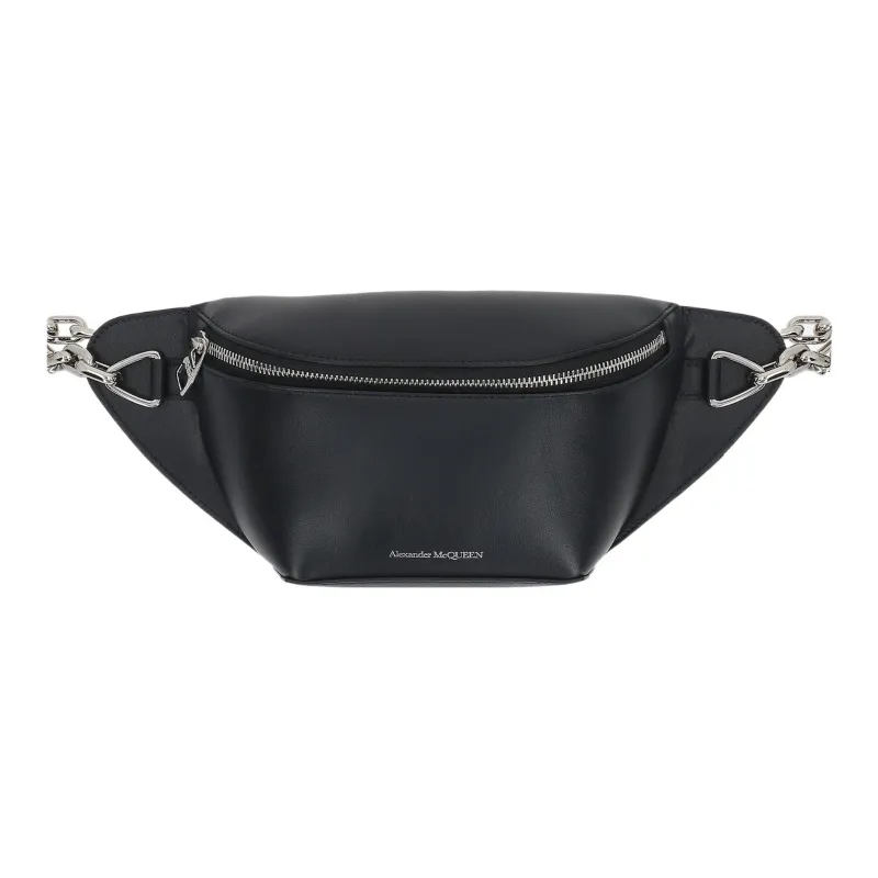 Alexander McQueen Calfskin Clutches Fanny Pack Regular Men's Black-0