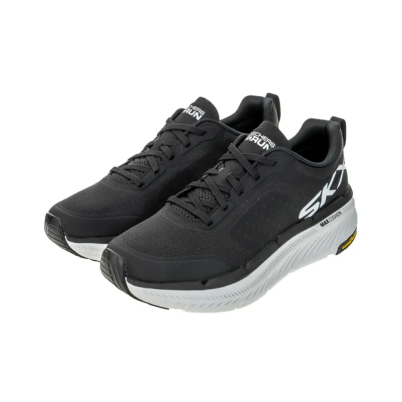 Skechers Lightweight Low Top Casual Running Shoes Men's Black White-1
