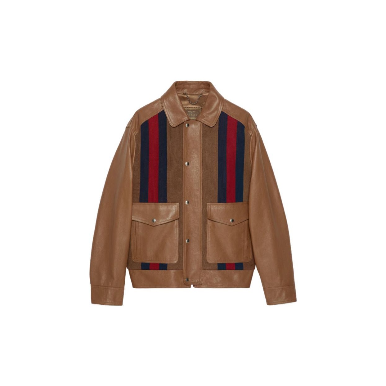 bebcdrshop trends gucci brown leather jacket POIZON