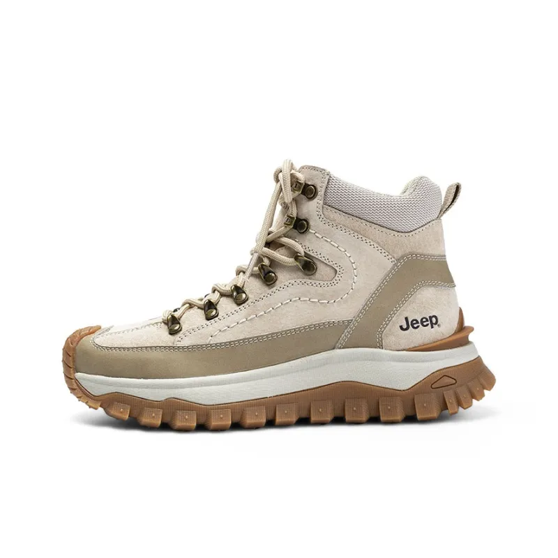 Jeep Slip Resistant, Abrasion Resistant, Breathable Mid Top Outdoor Shoes Women's Light Gray-0