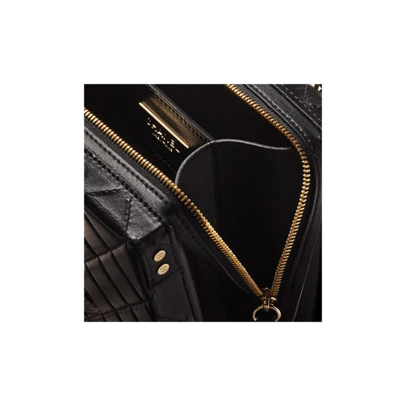 CHANEL Calfskin Controller Makeup Bag Tubas Women's Black-2