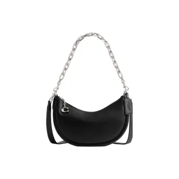 COACH Mira Glove Tanning Crescent Bag Portable Crossbody Bag Shoulder Bag Women's Black