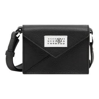 MM6 Maison Margiela Grain Leather Shoulder Bag, Crossbody Bag Mini Women's Black