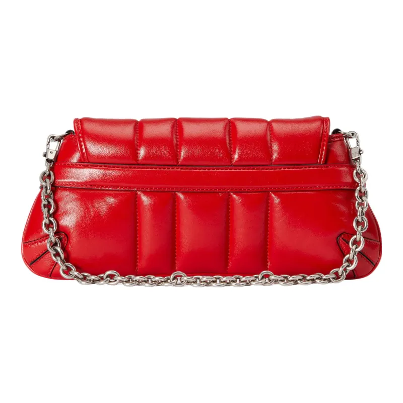GUCCI Leather Handbag Shoulder Bag Women's Red-5