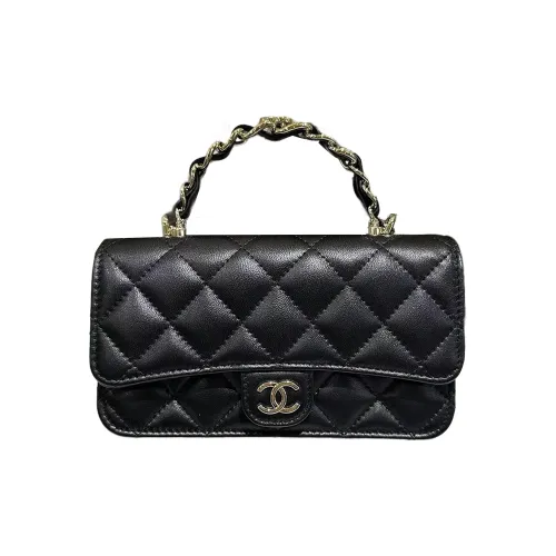 CHANEL WOC Sheepskin Handbag Shoulder Bag Crossbody Bag Mini Women's Black
