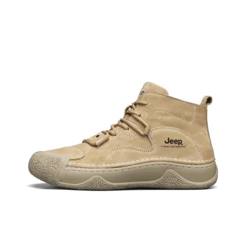 Jeep Cushioning Coverage Wear Resistant Slip Resistant Mid Top Outdoor Shoes Men's Earth Yellow