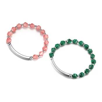 CIROCCO Malachite Watermelon Crystal Bracelets Unisex Good Luck