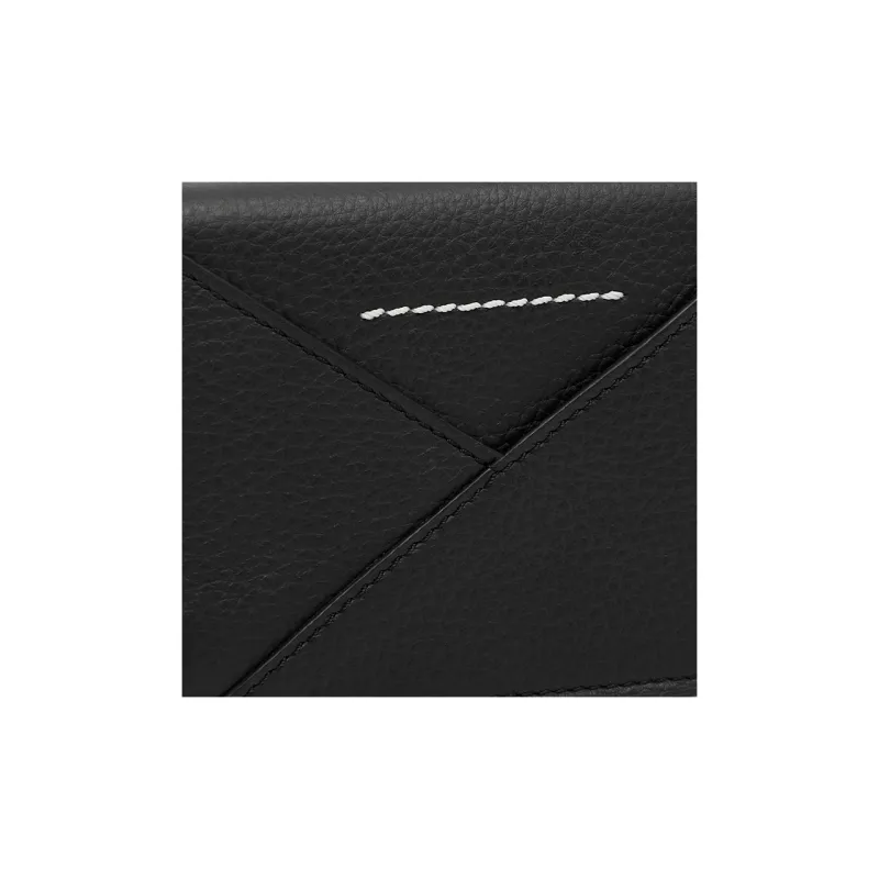 MM6 Maison Margiela Grain Leather Shoulder Bag, Crossbody Bag Mini Women's Black-4