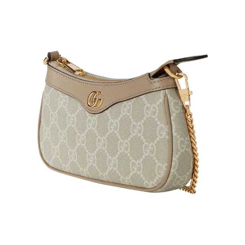 GUCCI Ophidia Canvas With Leather Finish Handbag Shoulder Bag Mini Women's Beige-1