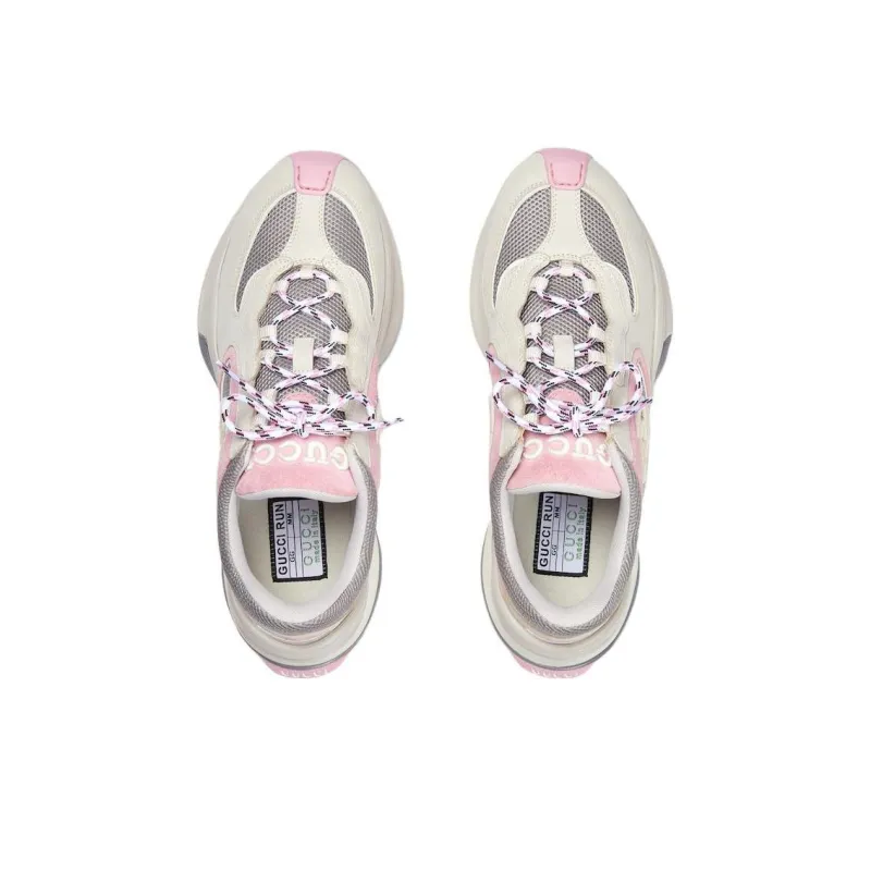 GUCCI Women's Run Sneaker 'Ivory Pink Grey' Women's-2