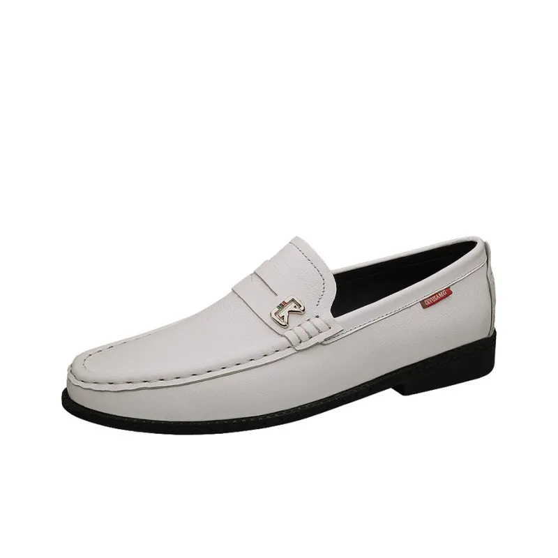 CKVUSAMG Leather Shoes Unisex Black-4