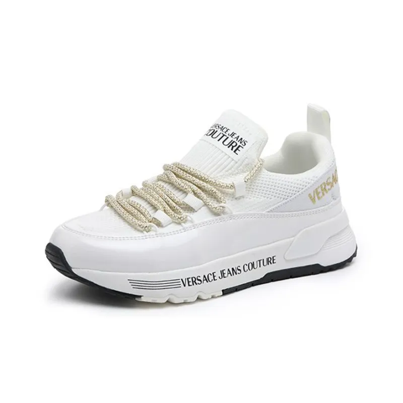 VERSACE JEANS Couture Wear Resistant Low Top Casual Shoes Women's White-1