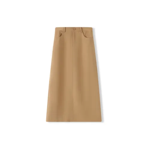 NORA.LOU Casual Long Skirts Women's Khaki