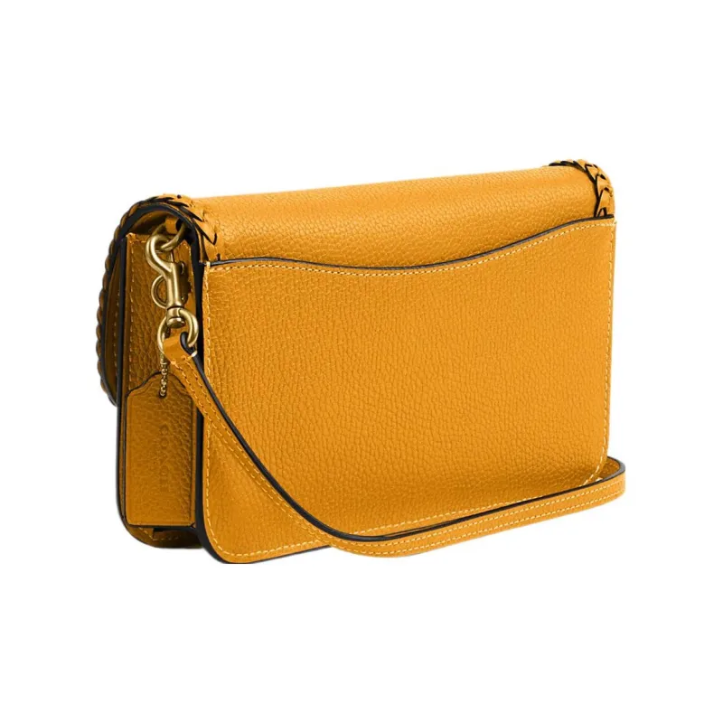 COACH Tabby Leather With Calfskin Messenger Bag, One Shoulder Clutch Trumpets Women's Orange-1