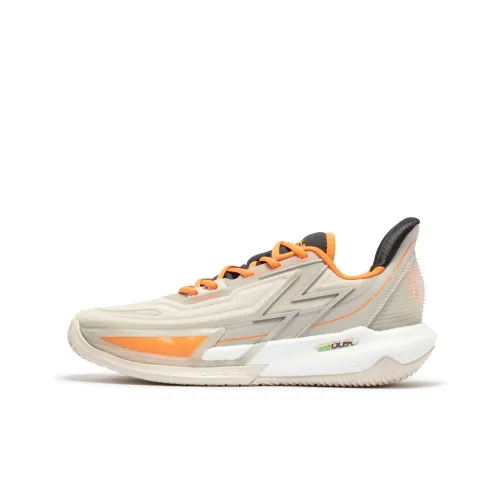 361° BIG3 4.0 Quick Pro Basketball Shoes Men Low-Top Oatmeal Cream/Bioluminescent Strong Orange