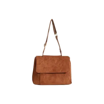 NOMK Suede Messenger Bag Multifunction Shoulder Bag Crossbody Bag Regular Women's Brown