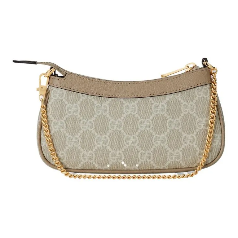 GUCCI Ophidia Canvas With Leather Finish Handbag Shoulder Bag Mini Women's Beige-3