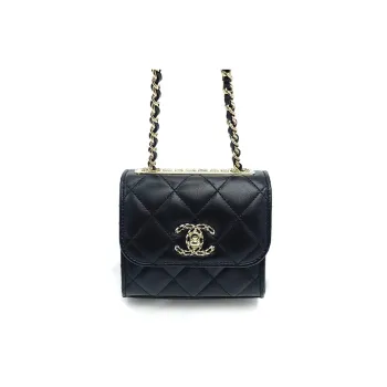 CHANEL Trendy Cc Lambskin Shoulder Bag Crossbody Bag Mini Women's Black