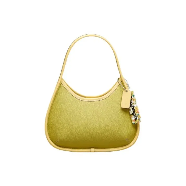 COACH Ergo Leather Patchwork With Recycled Leather Shoulder Bag, Handbag, Shoulder Bag Women's Lemon-0