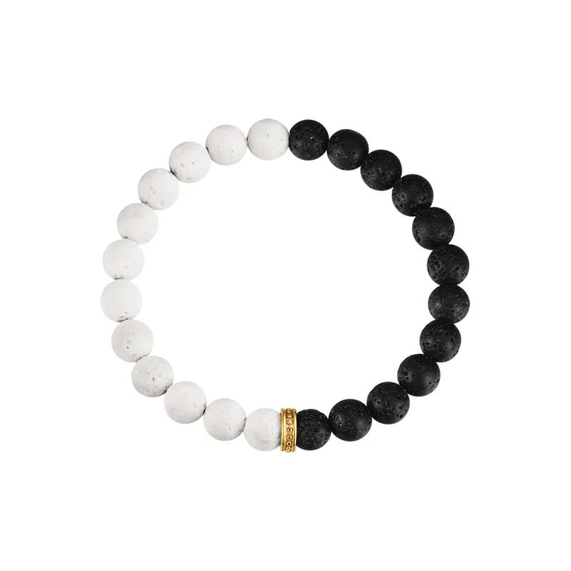CIROCCO Volcanic Stone Titanium Steel Bracelets Unisex Good Luck-0