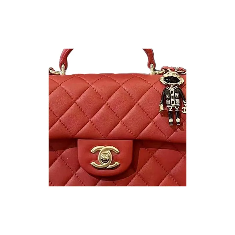CHANEL Classic Flap CF Lambskin Shoulder Bag, Crossbody Bag, Handbag Mini Women's Red-1
