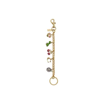 COACH Bag Charm Enamel Metal Resin Glass Bag Accessory Women's Gold