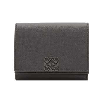 LOEWE Anagram Pebbled Calfskin Wallet Women's Black