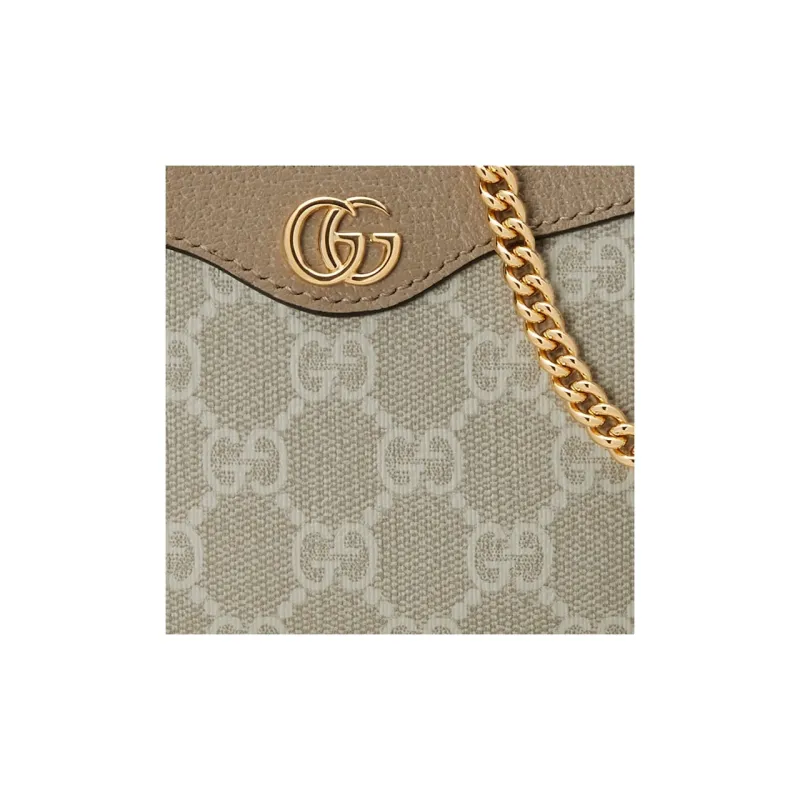 GUCCI Ophidia Canvas With Leather Finish Handbag Shoulder Bag Mini Women's Beige-7