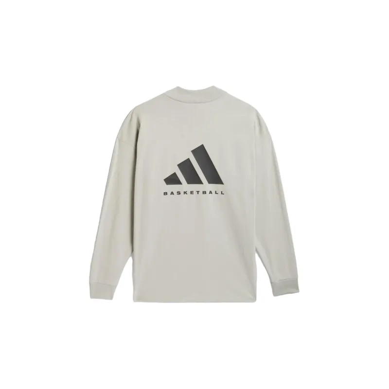 Adidas Basketball Long Sleeve Tee - Beige-1