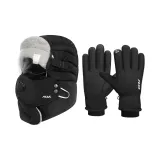 Black Trapper Hat+Goggles+Black Thermal Glove