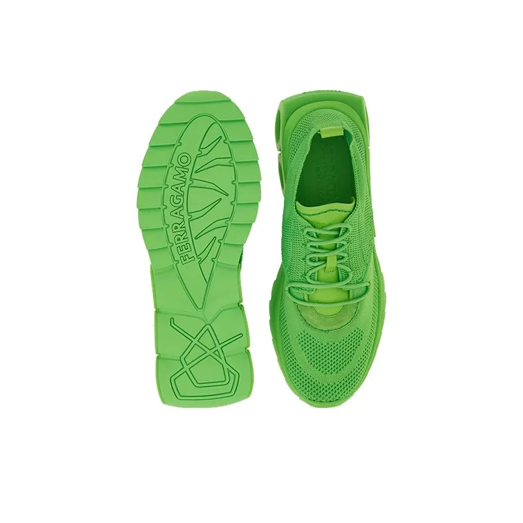 FERRAGAMO Abrasion Resistant Low Top Casual Shoes Men's Light Green-4