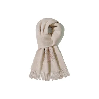Shanghai Story 100% Sheep Wool Knit Scarves Women's A Cut Plum