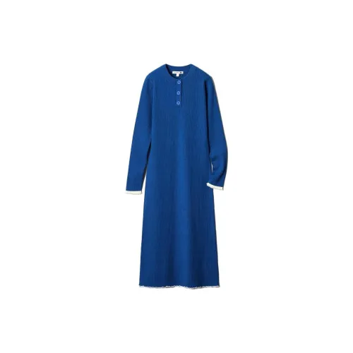 UNIQLO Jw Anderson Co-Branded Series Long-Sleeved Dresses Women's Blue