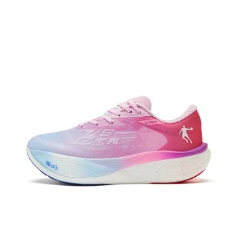 QIAODAN F\PB3.0 Cushioned Slip Resistant Abrasion Resistant Low Top Marathon Running Shoes Men's Blue Pink