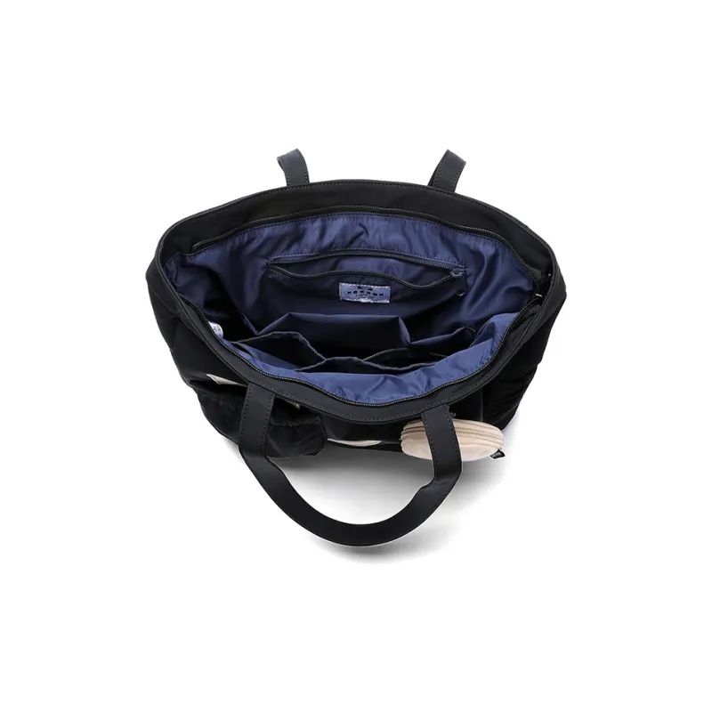 NOXXON Nylon Fabric Laptop Bag Tote Bag Shopping Bag Handbag Shoulder Bag Women's Obsidian Black-3