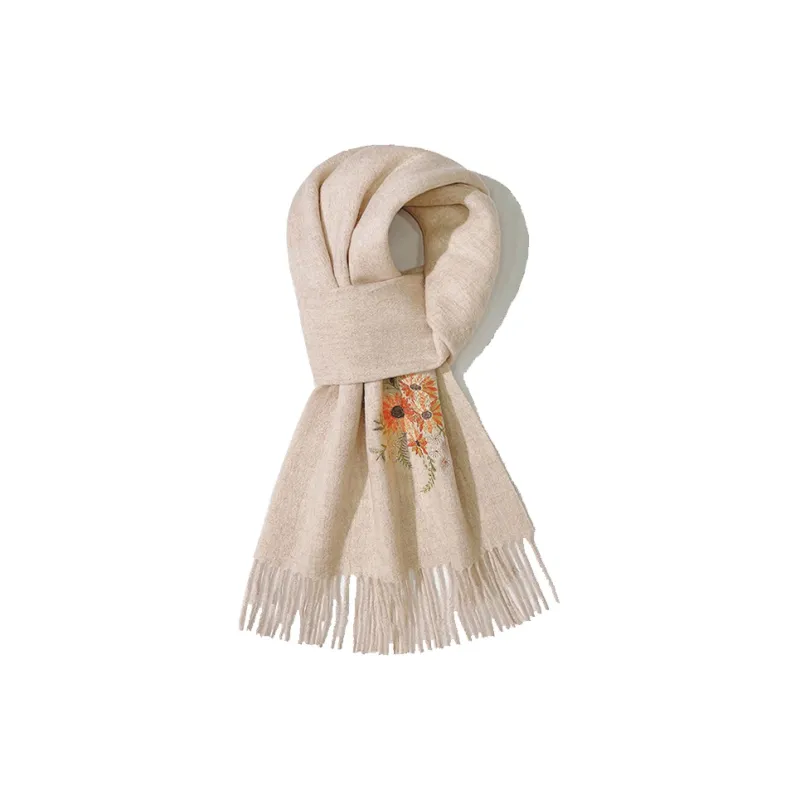 Shanghai Story 100% Sheep Wool Knit Scarves Women's Sunny And Thriving-4