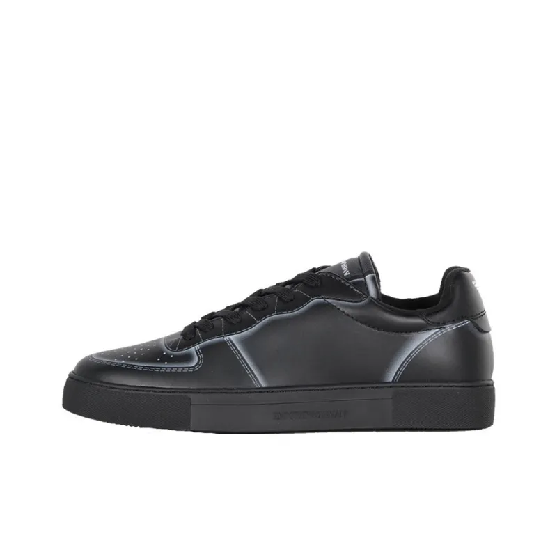 EMPORIO ARMANI Low Top Skateboard Shoes Men's Black-0