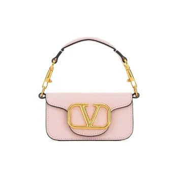 Valentino Locò Cow Leather Shoulder Bag Women's Pink