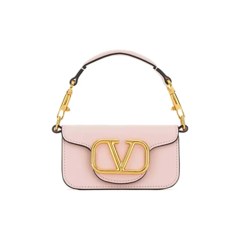 Valentino Locò Cow Leather Shoulder Bag Women's Pink-0
