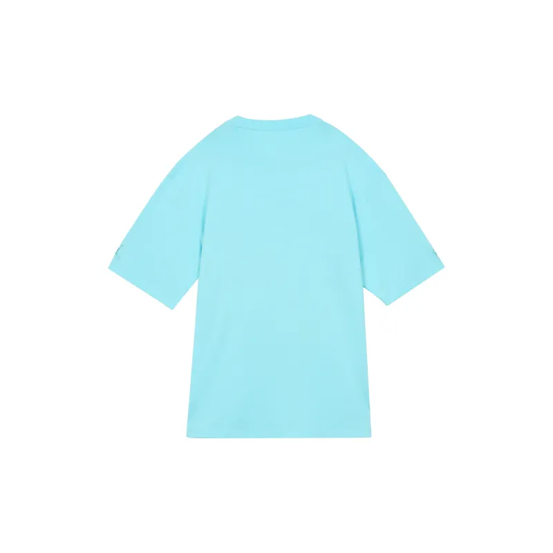 Jordan Drop Shoulder Sleeve T-Shirt Men's Pink Blue-1