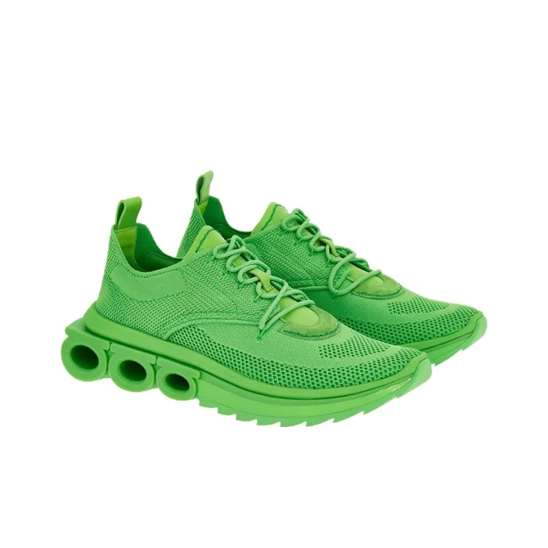 FERRAGAMO Abrasion Resistant Low Top Casual Shoes Men's Light Green-1