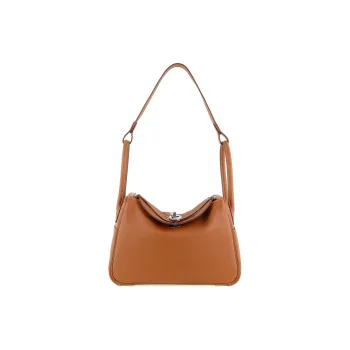 HERMES Lindy Taurillon Clemence Cow Leather Handbag, Shoulder Bag Women's