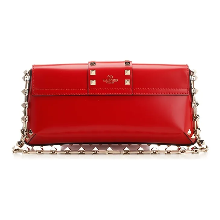 Valentino Brushed Calfskin Crossbody Bag Shoulder Bag Women's Red-1
